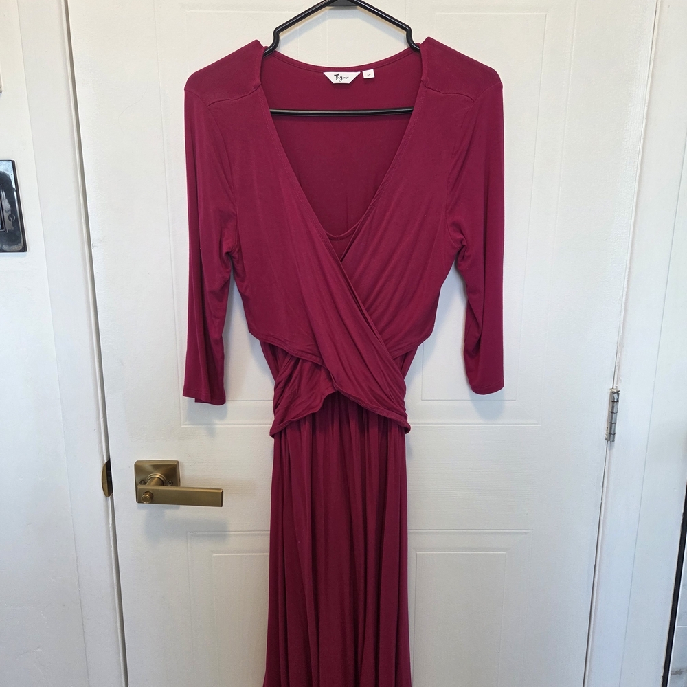 Maternity Fushia Wrap Dress